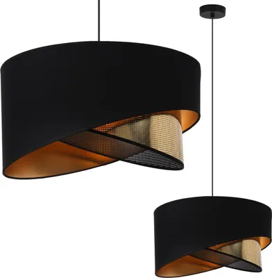 Imagen del producto de ASTI SLANT: Lámpara colgante, color negro. 1 pantalla plana, color negro y dorado