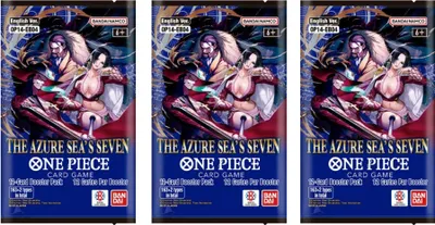 Produktbild von The Azure Sea’s Seven OP-14 – One Piece Card Game – 3x Booster (Englisch) – Neu &