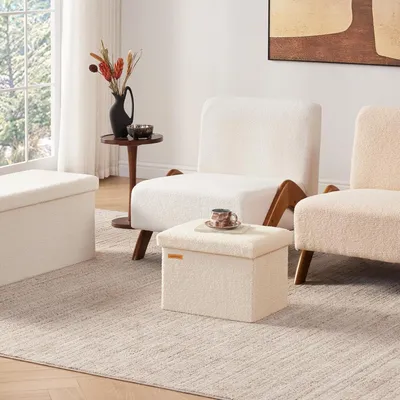 Obrázok produktu pre Skladací taburet s úložným priestorom 6x38x38 cm, sedací vankúš do obývačky