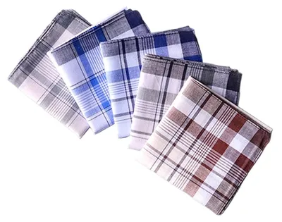 Image de Lot de 10 mouchoirs carrés en coton, 38x38 cm