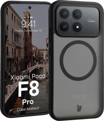 Produktbild von Handyhülle mit Magnetring für Xiaomi POCO F8 Pro, Bizon Case MatteO, Getönt-Schwarz