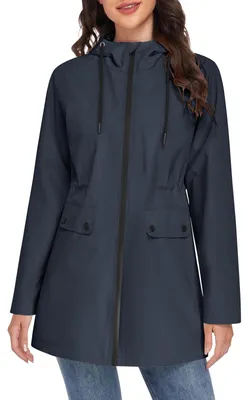Immagine prodotto di Parka leggera da donna - Antivento con cappuccio - Blu navy