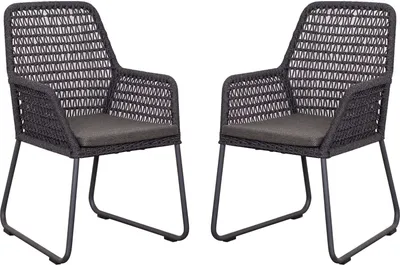 Produktbild von 2er Set deVries Diningsessel Adora Rope - black dark grey
