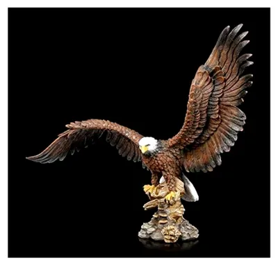 Produktbild von Weißkopfseeadler mit ausgebreiteten Flügeln | Handbemalte Adler-Dekofigur