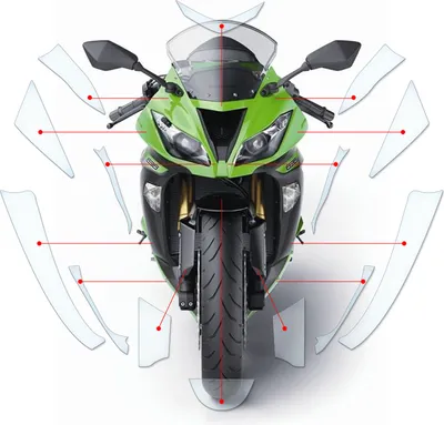 Produktbild von Lackschutzfolie Steinschlagschutz passend für Kawasaki ZX6R 636 2013-2018