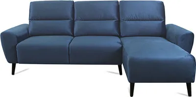 Produktbild von Ecksofa Eckcouch Polsterecke Bettkasten Schlaffunktion dunkelblau Recamiere rechts