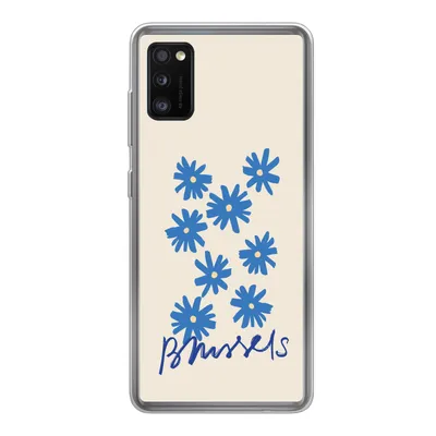 Produktbild von MuchoWow® Handyhülle Schutzhülle Hülle für Samsung Galaxy A41 Blume - Design - Brüssel - Minimalismus Silikon Softcase Handy Hülle - Mobiltelefon
