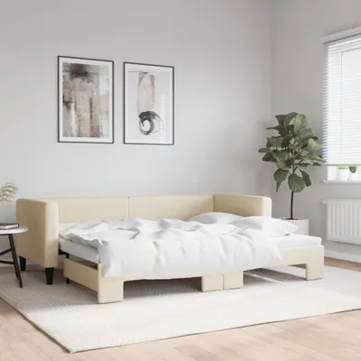 Obrázok produktu pre Maison Exclusive – rozkladacia pohovka, krémová, 80 x 200 cm, látka