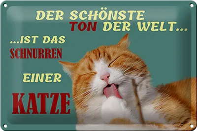 Produktbild von Blechschild Spruch 30x20cm Schönste Ton ist Katzenschnurren