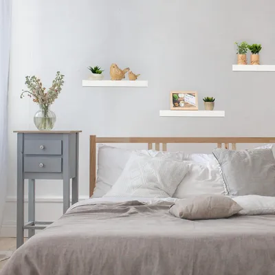 Produktbild von Schwebende Wandplank Set Weiss MDF 38x15cm