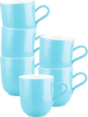 Produktbild von Seltmann Weiden Liberty Pure Colors Henkelbecher 400 ml 6er Set - Lagoon Blue