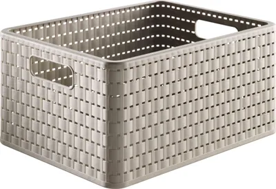 A single storage basket shown from a diagonal angle.