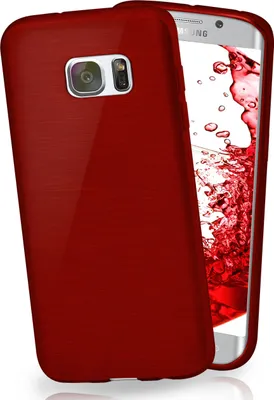 Produktbild von moex® Brushed Case kompatibel mit Samsung Galaxy S7 Edge - Hülle aus Silikon, Burgunderrot