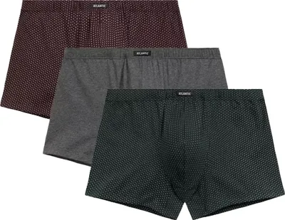 Produktbild von Atlantic Herren Boxer-Set - Bequeme Baumwollunterwäsche mit Elasthan, Eng anliegend, Atmungsaktiv, 3er Pack, Farben: Smaragdgrün, Weinrot, Dunkelgrau Melange - Ideal für Alltag und Freizeit, Herbst/Winter Kollektion 2025 M