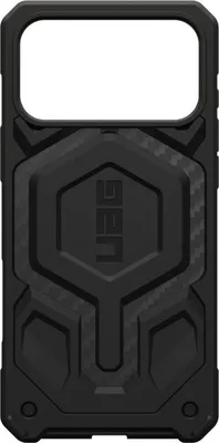 Image de Housse de téléphone portable pour iPhone 17 Pro Max, Urban Armor Gear Monarch Pro Mag avec MagSafe, noir avec fibre de carbone