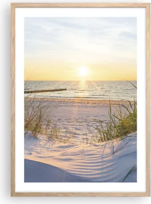 Produktbild von Gerahmtes Poster - Rahmen in heller Eiche - Düne Strand Meer - 50x70 cm - Wand Bild - Wanddeko - Wandbilder - Kunstposter - Wandposter - Bilderrahmen - Bilder - Kunstdruck - Wandbild - P2NPA50x70-3989