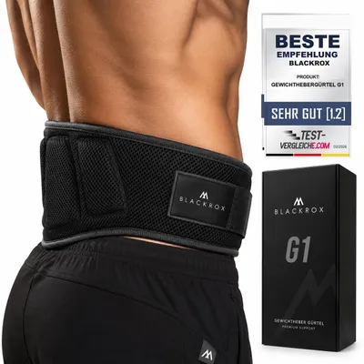 Produktbild von BLACKROX G1 Gewichthebergürtel – Kraftsport Trainingsgürtel (Militärgrau / M)