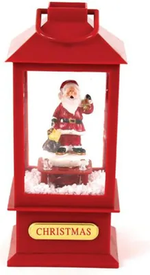 Produktbild von ACA Beleuchteter Weihnachtsmann aus Kunststoff mit Musik, 2 Mini-LEDs (weiß), Betrieb mit 3 AA-Batterien, Schutzart IP20, 10 x 10 x 20 cm, X0721106B