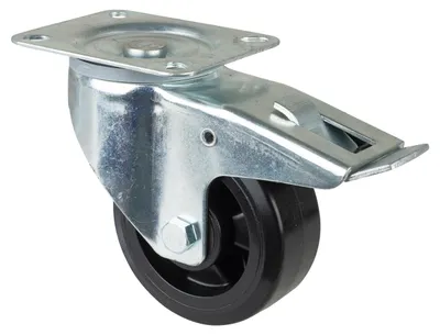 Produktbild von BS Rollen Transportrolle LSS420.B60.125 Lenkrolle mit Totalfeststeller 125mm 300kg Elastikgummi