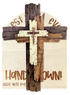 Holz-Wandkreuz 20x30 cm, Vintage Kruzifix, religiöse Dekoration