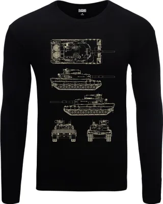 Produktbild von Herren Warm, Langarm-T-Shirt mit Druck Leopard 2 Schwarz Gr.S
