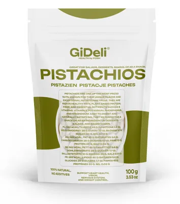 Produktbild von Pistazien 100g Geröstet Gesalzen mit Schale Vegan Keto Proteinreich Natur GiDeli