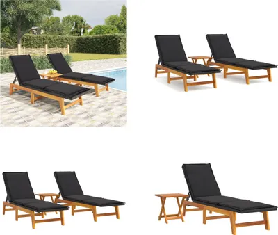 Produktbild von vidaXL 3 tlg. Garten Lounge Set Poly Rattan & Massivholz Akazie - Garten-Lounge-Set - Garten Lounge Set - Loungemöbel Set - Gartenmöbel Set
