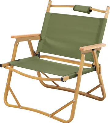 Produktbild von JAWINIO Outdoor Campingstuhl Holz faltbar mit Armlehnen Faltstuhl Dunkelgrün
