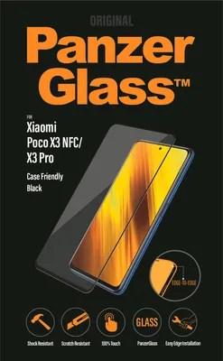 Zdjęcie produktu dla PanzerGlass 8034, Xiaomi, Xiaomi - Poco X3 NFC, Xiaomi - Poco X3 Pro, Aplikacja na sucho, Odporny na zadrapania, Odporny na wstrząsy, Przezroczysty, 1 szt.