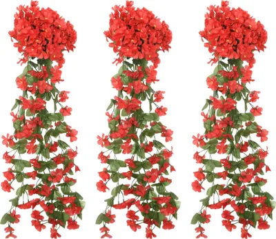 Produktbild von Blumengirlanden Blumen 3 Stk. Rot 85 cm