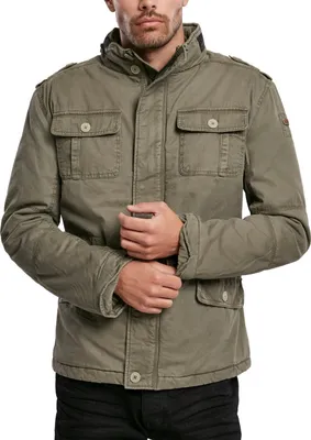 A man wearing a green winter jacket.