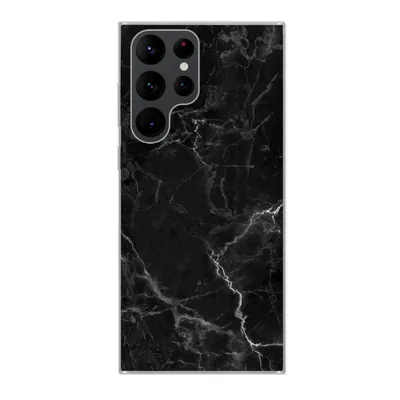 Produktbild von MuchoWow® Handyhülle Schutzhülle Hülle für Samsung Galaxy S22 Ultra Marmor - Schwarz - Weiß - Textur - Marmoroptik Silikon Softcase Handy Hülle - Abbildung