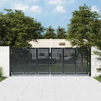 Produktbild von The Living Store Gartentor Anthrazit 300x125 cm Stahl