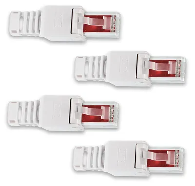 Produktbild von Netzwerkstecker 4x Cat6 Netzwerk Stecker werkzeuglos Cat7 Cat5 LAN Kabel RJ45