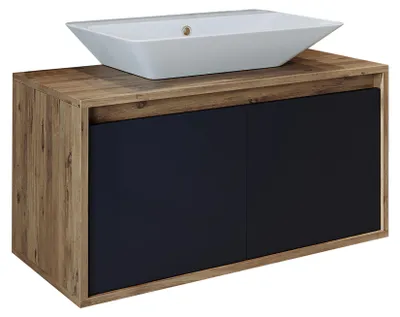 Produktbild von Roomart ATLANTIC-85 Badmöbel-Set 2-teilig 85 cm breit, Anthrazit-Eiche