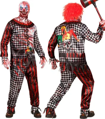 Produktbild von 5-teiliges Horror Clown Sofortkostüm mit Maske & Handschuhe Größe: 2XL