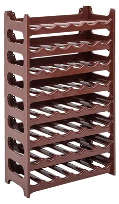 Produktbild von Novaliv Flaschenregal für 48 Flaschen | Weinregal braun | Regal aus stabilem Kunststoff, stapelbar (Braun, 8)