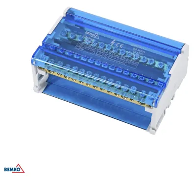 Produktbild von Verteilerblock, 60 Klemmen, 4 × 15, je Reihe: 11 × 5,3 + 2 × 7,5 + 2 × 9,1 mm