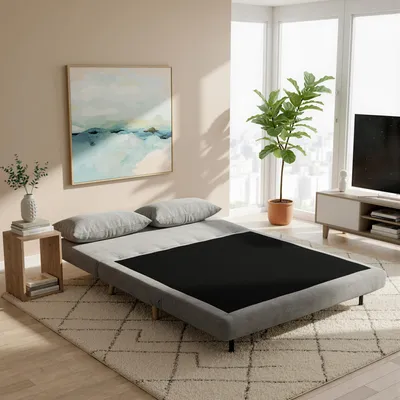 Produktbild von Schlafsofa mit verstellbarer Rückenlehne, Gästebett Leinenoptik, Schlafcouch, Grau | 141 x 90 x 81 cm | bis 120 kg
