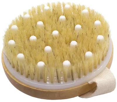Image de ™ Brosse de drainage lymphatique avec poils naturels de sanglier et picots en caoutchouc