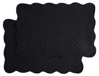 Produktbild von HOMLA VELA schwarzer rechteckiger Tischuntersetzer mit Steppung, 2er-Set. 30x45 cm