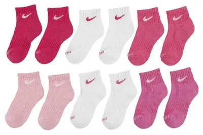 Produktbild von Nike Kids Dri Fit Performance Basic Quarter Socken 6 Paare Weiß,Rosa EU 23 1/2-27 Kinder Weiß,Rosa EU 23 1/2-27