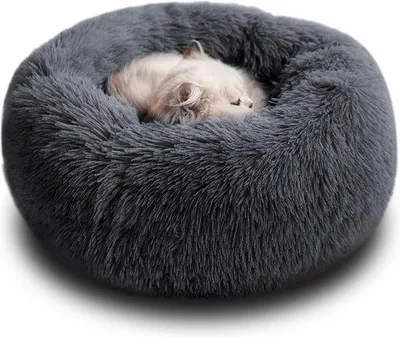Produktbild von Hundekissen - weich und bequem - mittelgroß und groß - Donut-Form - 50 x 20 cm - dunkelgrau