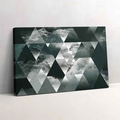 Produktbild von Geometrische Abstraktion von Meereswellen – Leinwandbild Wandbild – 60x40 cm – Leinwandbilder – Wandbilder – Schlafzimmer – Flur