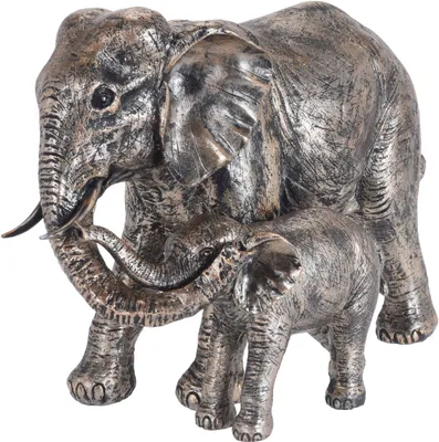 Image de Maman éléphant et son petit, 24 cm