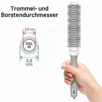 Produktbild von Olivia Garden Og Ceramic + Ion Thermal Brush Speed XL Ci-25 100 g – Größe 1 inch, Weiß/Grau