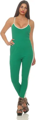 Produktbild von Damen Rückenfrei Slim Sommer Overall Catsuit Hosenanzug Jumpsuit Playsuit, 1779 Grün S/M