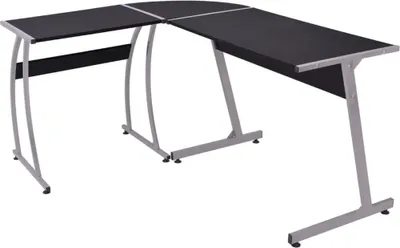 Produktbild von vidaXL Eckschreibtisch L förmig Schwarz - Computertisch - Winkelschreibtisch - Ecktisch - Bürotisch
