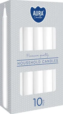 Productafbeelding van BISPOL Witte tafelkaars, 17 cm, 10 stuks.
