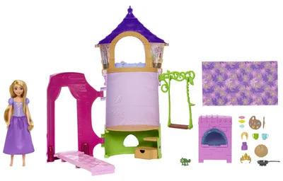 Produktbild von Disney Princess Rapunzels Turm Spielset, inkl. Chamäleon & Accessoires